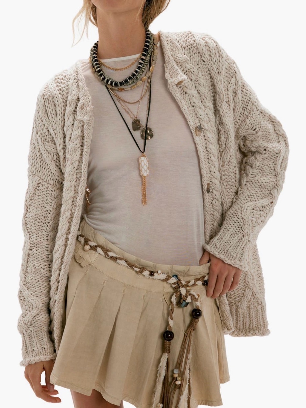 Free People
Opal Cable Knit Cardigan S